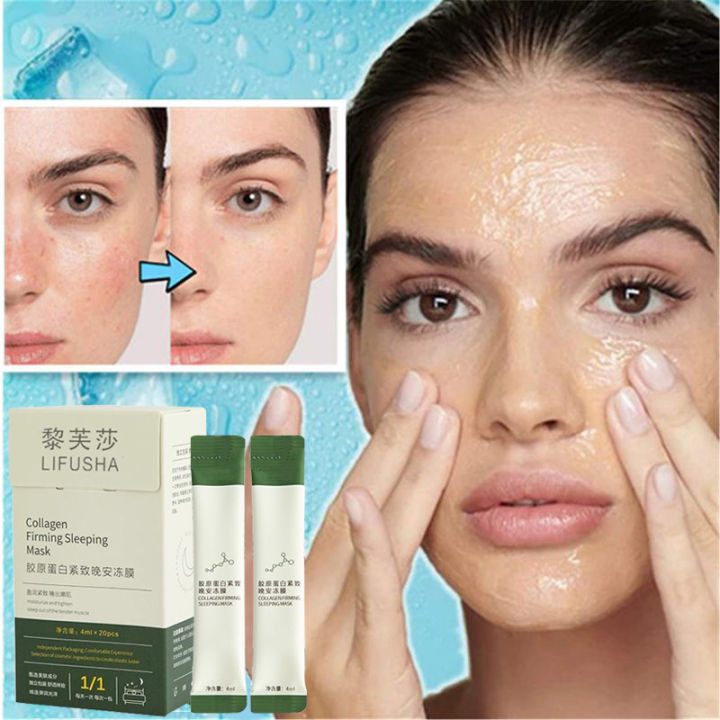 20Pcs Collagen Sleeping Mask Firming mask Good Night Jelly Mask Nowash
