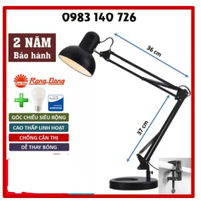 Đèn học kẹp bàn làm việc đọc sách Pixar bóng LED đổi 3 màu 5W 7W 9W Rạng Đông / Điện Quang 2 cỡ kích thước