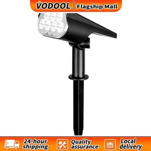 【Vodool】 Outdoor Solar Spot Lights Waterproof for Garden Landscape Lighting with Adjustable Brightness and Warm White Color