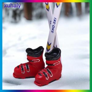 xuhaiy 1:12 Dollhouse Miniature Ice Skates Ski Hats Winter Ski Scene Model Decor Toy Doll House Accessories