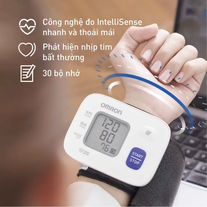 Máy Đo Huyết Áp Cổ Tay Omron HEM-6161