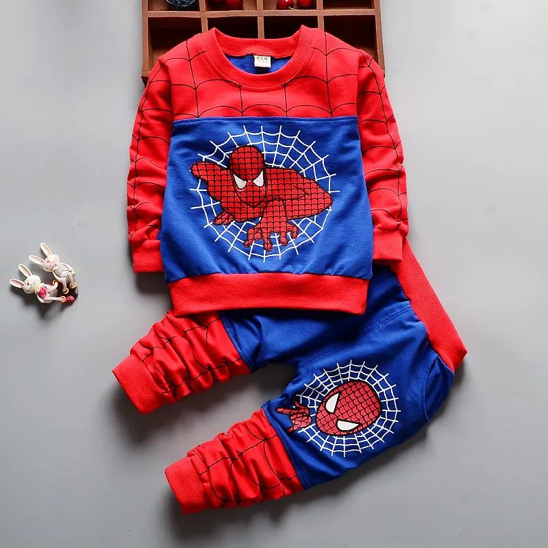 DC cloud Fashion Boys Clothing Sets Print Cartoon Jacket T-Shirt Pants  Children Clothing Pcs Baby Boys Spider Man Clothes Set