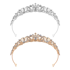 Queen Bridal Crowns Hair Accessory Shimmering Rhinestones Headbands Lightweight Metal Construction For Bride And Event