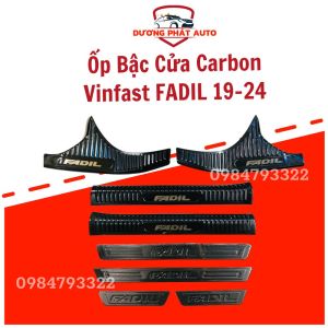 Ốp bậc cửa nẹp bước chân trong ngoài CARBON xe Fadil 2019- 2022 20232024 vân Cacbon cao cấp