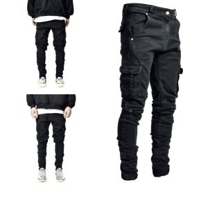 Celana Jeans Pria Cargo Stitching Ripped Stretch PDL Skinny Fit Bioblitz Destroy Premium