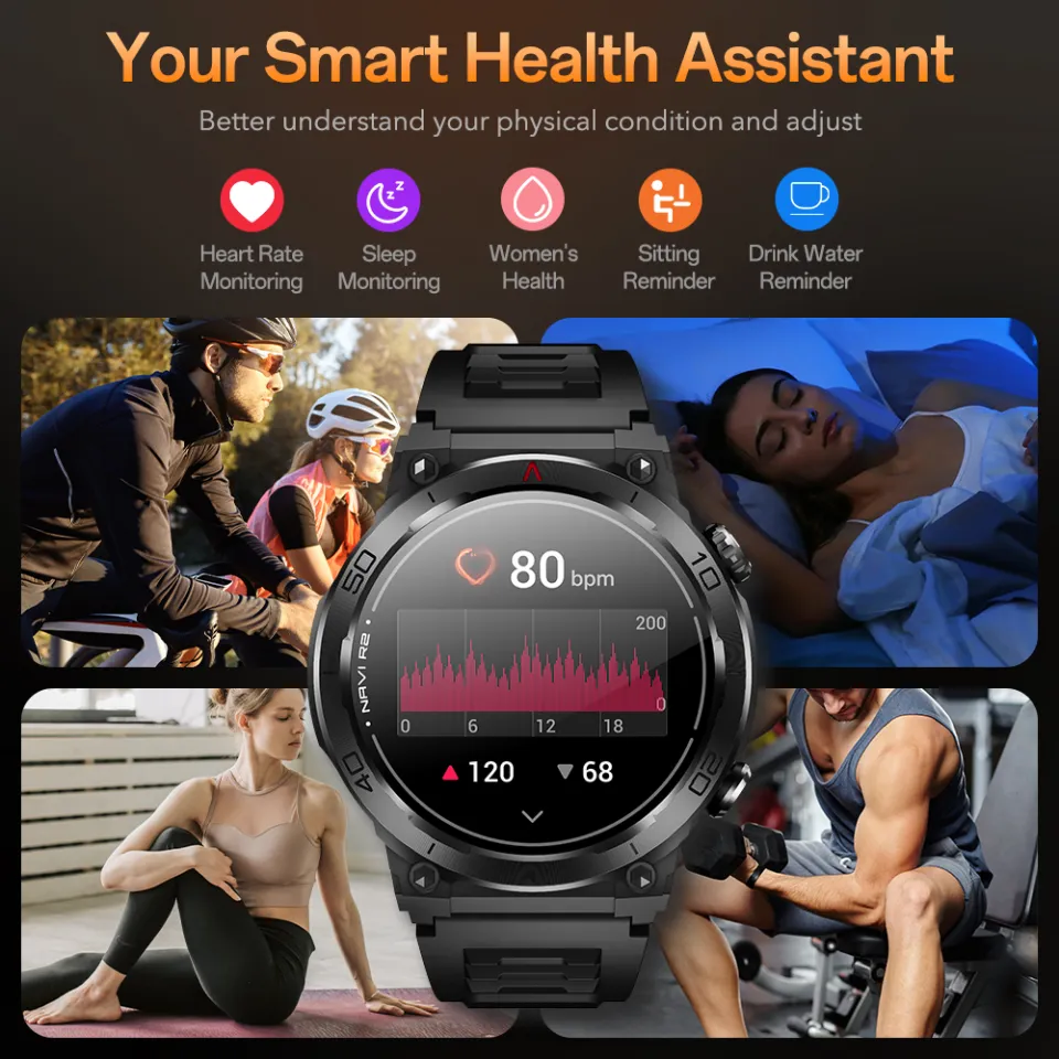 Aolon Navi R2 Smartwatch Built In GPS 24h Heart Rate 10-Day