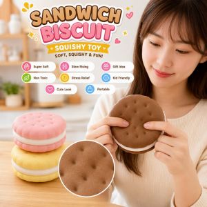 Slow Rising Squishy Sandwich Biscuit Squeeze Toy Soft PU Foam Kawaii Desk Decor Home Relax