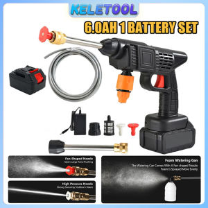 Portable Cordless High Pressure Water Jet Washer Rechargeable Spray Gun Electric Water Pump Cleaner For Car Floor Tile Patio Outdoor Household Washing