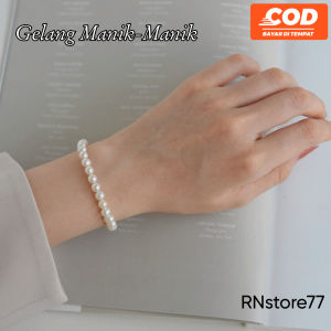 GELANG COUPLE WHITE / BLACK PEARL UKURAN 6MM AESTHETIC PALING MURAH KEKINIAN ALL SIZE