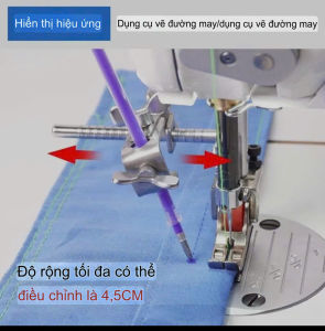 Dụng cụ vẽ đường may phẳng có thanh dẫn có thể điều chỉnh và định vị đường thẳng cho dụng cụ hỗ trợ đường may bên trái