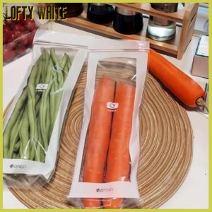 Lofty White ถุงเก็บผักผลไม้สดเก็บในตู้เย็นใช้ซ้ำได้ภาชนะบรรจุแบบหนากันรั่วถุงบรรจุภัณฑ์ปิดผนึกสำหรับห้องครัว