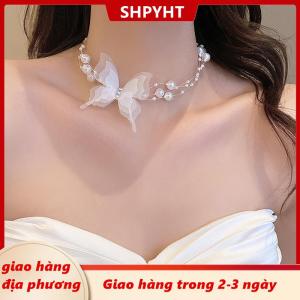 [COD] SHPYHT Giao hàng địa phương Trắng Bướm Ngọc Trai Choker Vòng Cổ Cho Phụ Nữ Ngọt Ngào Giả Ngọc Trai Xương Đòn Chuỗi Cổ Vòng Cổ Đám Cưới Đồ Trang Sức Quà Tặng