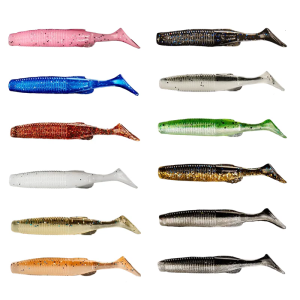 10Pcs Paddle Tail Swimbaits Lures Competitive T Tail Soft Baits Sinking Fishing Lures Artificial Wobbler for Saltwater