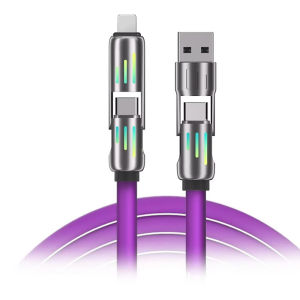 Led 4 in 1 USB Cable Multi-function Super Fast Charging Cable for Mobile Tablet PD 240W Length 2M