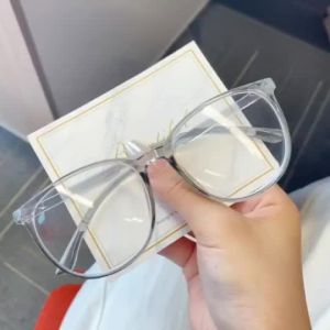 Anti-radiation Anti-blue Myopia Glasses 0-400 Grade Female HD Round Frame Graded Glasses for Nearsighted