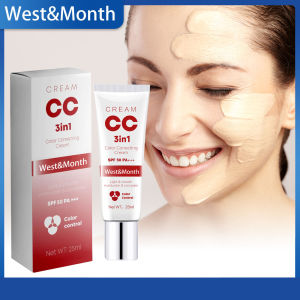 West Month 3 In 1 Color Correcting Cream Black Spot Skin Tone Repair Cream Fade Black Spots Repair Facial Redness Moisturizing Whitening Brighten The Skin Tone Reduce Blemishes Skincare Product