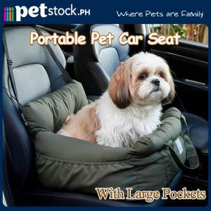 Dog Car Seat for Small Dogs Portable Puppy Car Seat of Easy Installation Fashionable Pet Carrier Bag with Large Pockets Machine Washable Dog Booster Seat Army Green