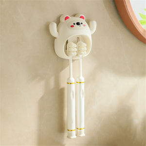 Aqrau 【50%OFF】จัดเก็บแปรงสีฟัน ที่แขวนแปรงสีฟัน ที่แขวนห้องน้ำตะขอในห้องน้ำไม่มีรูเจาะรูสำหรับแขวนบนผนัง