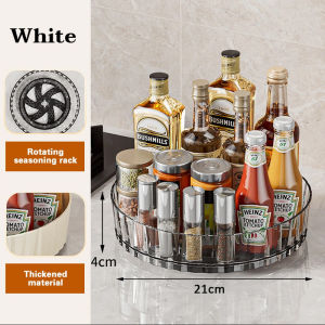 MLADEN 360° Rotating Storage Tray Transparent Turntable Organizer Kitchen Rack Modern Rotate Tray