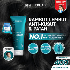 ERHAIR Hairgrow Hairfall Protection Moisturizer 200ml - Conditioner Rambut Rontok Patah dan Kering | Anti Frizzy & Berkilau | Conditioner Anti Rontok | Biomimetic Keratin & Biotin