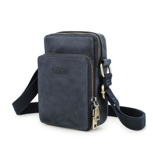 CONTACTS Genuine Leather Men Mini Crossbody Bags Messenger Bags Traveling Casual Small Shoulder Bag Male Handbag