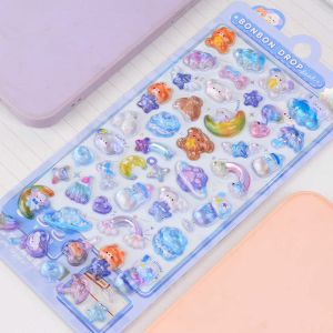 IFFINE Diary Scrapbooking Jelly Sticker DIY Mobile Phone Decoration 3D Stickers Funny Plastic Childrens Stickers