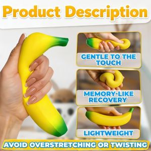 1/2pcs Banana Squishy Toy Soft PU Slow Rising Stress Reliever for Office Desk Decor Kawaii Anti-Anxiety Hand Fidget Toy