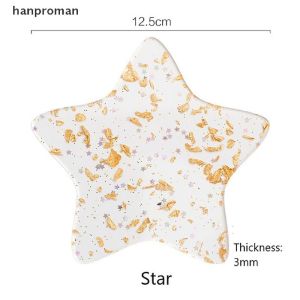 Anti-skid Acrylic Gold Foil Coaster Heat Insulation Cup Pads Tea Cup Milk Coffee Cup Mat