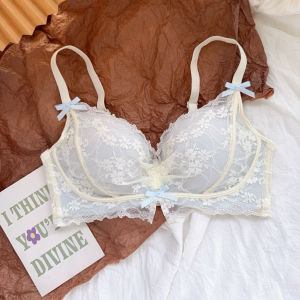 Hi.sweetie 🎀 [Ready Stock] Contrast Color Lacey Push Up Bra Super Gathering & Push Up 2.2cm Small Cup Friendly 高颜值蕾丝聚拢内衣