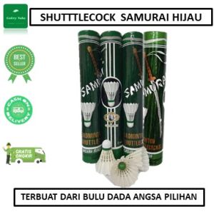 FLASHSALE !! SHUTTLECOCK SAMURAI HIJAU BY GAJAH MADA - Kok shuttlecock SAMURAI HIJAU IJO - Kok bulu tangkis 1 slop - kok GAJAH MADA - kok badminton - bola badminton - cok badminton murah - Bola Badminton Bulutangkis Samurai