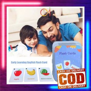 AI-M308 English Early Education Card Kids Import / Flash Card Bahasa Inggris Mainan Edukasi Anak / Kartu Pintar Balita Belajar Abjad Buah Transportasi