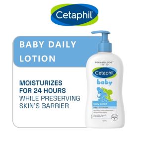 Cetaphil Baby Daily Lotion 400ml | Gentle 24H Moisturizer for Sensitive Skin | Hypoallergenic & Paraben-Free for Newborns