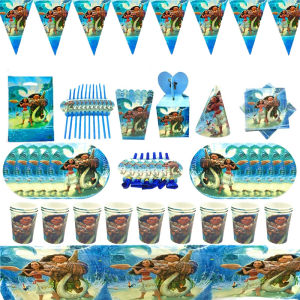 ToyStory 1set Disneys Moanas Theme Girls Birthday Party Decorations Disposable Tableware Set Paper Cup Plate Napkin Party Supplies Baby Shower For Kids Birthday Gifts