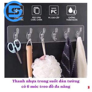 Thanh 6 Móc Dán Tường Siêu Dính Chịu Lực – Móc Treo Đồ Nhà Tắm Nhà Bếp Tủ Quần Áo G554-MTSC-6Hoa