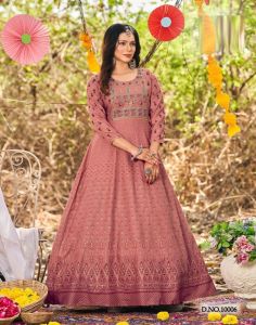 Exquisite Long Anarkali One Piece Gown Collection Elegant Embroidery Work for Women (Kids To Family)