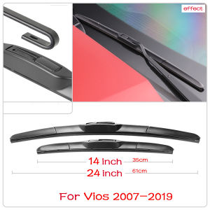 1 pair wiper for toyota vios 2003-2006/2007-2019/2020-2023 Soft Rubber Car Windshield Wipers Blade car accessories