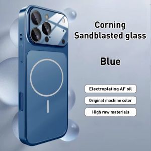 Original Glass Nano Matte Case For iPhone 17 Pro Max Air 16 15 14 13 12 11 Magnetic for Magsafe Wireless Charging Armor Funda