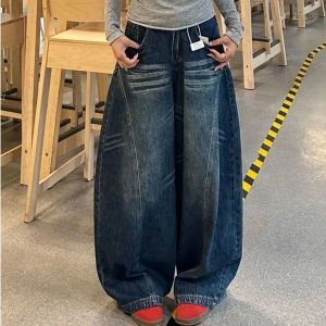 Casual Womens Y2K Loose Baggy Jeans Blue Washed High Street Vintage Cargo Pants Wide Leg Oversized Trousers Y2K Pants2026