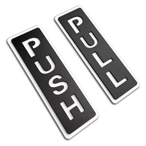 3D Push Pull Door Sign Mirror Sticker Push and Pull Symbol Decal for Shop Hotel Restaurant