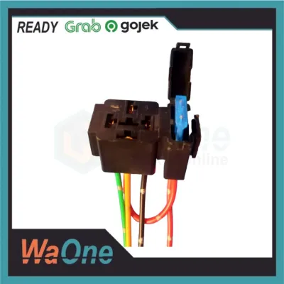Socket Relay 4 Kaki Gandeng Sekring/Fuse Universal Plus Kabel Soket