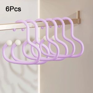 GEMMA 6Pcs Round Scarf Tie Hanger Anti Slip Plastic Circle Ring Hat Hanger Simple Non-Marking Clothes Hanger for Home