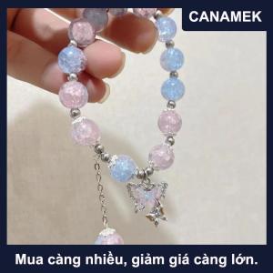 【CANAMEK】 Pha Lê Bướm Mặt Dây Chuyền Vòng Đeo Tay Đàn Hồi Thủy Tinh Đầy Màu Sắc Hạt Vòng Đeo Tay Cho Phụ Nữ Cô Gái Thời Trang Đồ Trang Sức Quà Tặng