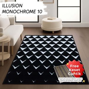 ILLUSION Karpet Lantai 210x300 Motif 10 Black White