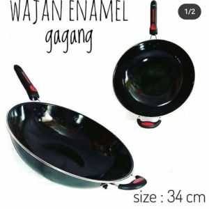Wajan Gagang EnameL 34 CM / Wajan Anti Lengket 34 CM / Wajan Enamel Gagang 34 Cm