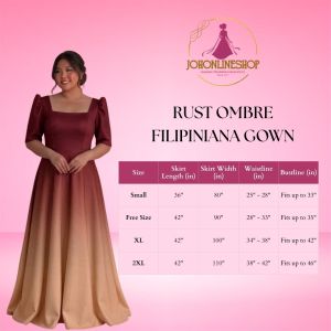 Rust Ombre Filipiniana Gown for Casual and Formal Events
