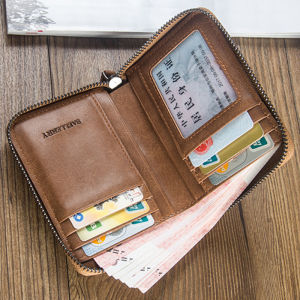 【LAZ Fashion Choice】Baellerry Men Wallet PU Leather Card Holder Short Zipper Wallet Man Wallets Man Purse Handy Bag Perfect Hand Hold Feeling 钱包 钱夹 卡包