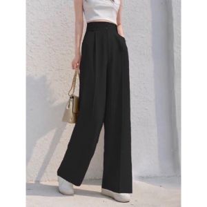 Quần culottes ống rộng xuông dài 2 màu trắng đen