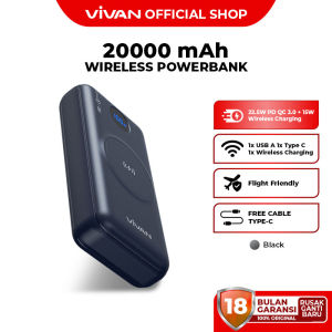Powerbank VIVAN 20000mAh Fast Charging QC 3.0 PD 22.5W 2 Input & 3 Output VPB-D20 Garansi Resmi 18 Bulan