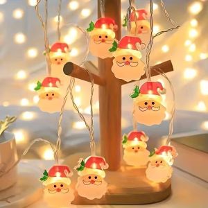 LED Christmas TreeSanta Claus&Snowman String LightsFairy Lights for Xmas Thanksgiving New Year Home Party Bedroom Decoration