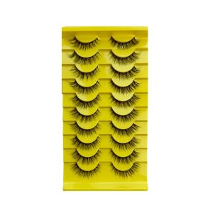 ZYJC 10Pairs 3D ấn tượng Lông mi giả Mềm mại xù xì Thủ công Mi giả cosplay Khối lượng lớn Lông mi mắt mèo Dụng cụ trang điểm mắt